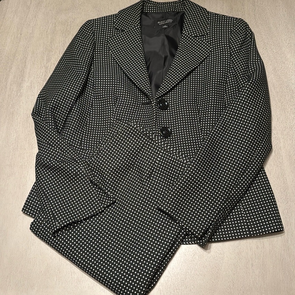 Black Label by Evan-Picone Patterned Skirt Suit Set